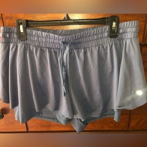 Blue flowy Yoga shorts